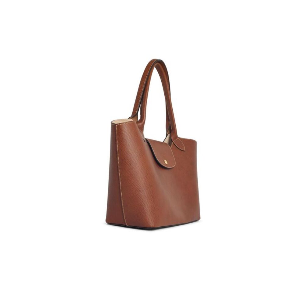 Longchamp L 'Épure' Brown Leather Shoulder Bag Women - Picture 2 of 3